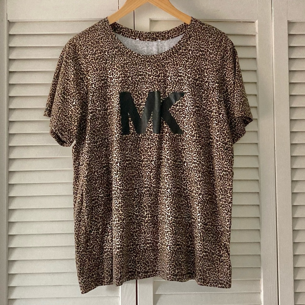 Michael Kors Leopard Logo T-shirt - Picture 2 of 7
